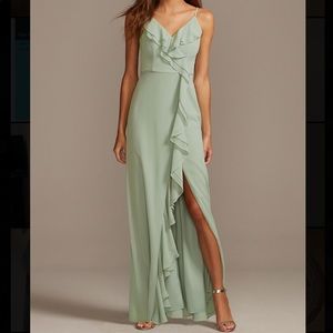 David’s Bridal Dusty Sage Green Dress